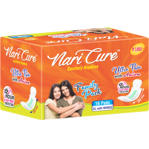 Nari Cure Sanitary Napkin XL ( Cottony) Tri Fold Ultra Thin With Anion (Combo Pack)-16 pcs in a pack)