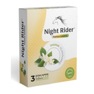 Night Rider Extra Dotted Premium Condoms-JASMIN Flavour (3 Pcs in a pack)